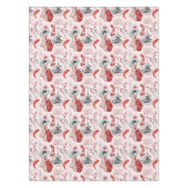 Waterverf Japanse vrouw Pagoda Lotus Koi Fish Tafelkleed (Voorkant)