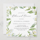 Waterverf Jasmine en Greenery Rehearsal Dinner Kaart (Voorkant)