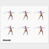 Waterverf javelin ronde sticker (Vel)