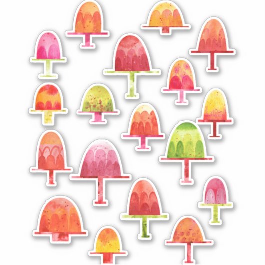 Waterverf Jellies Food Art Sticker (Voorkant)