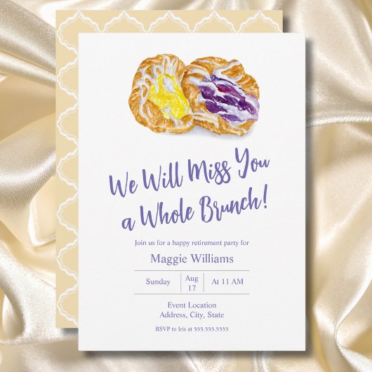 Waterverf Jelly Danishes Retirement Brunch Kaart