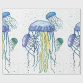 Waterverf Jelly Fish Wrapping Paper Cadeaupapier (Vlak)