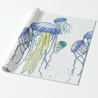 Waterverf Jelly Fish Wrapping Paper Cadeaupapier