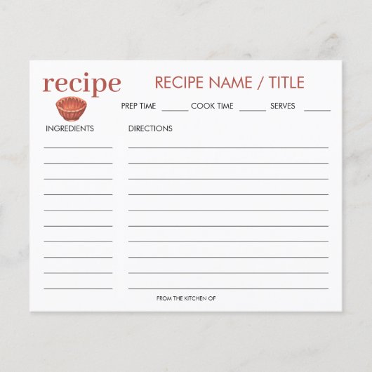 Waterverf  Jelly Mold Recipe Kaart (Voorkant)