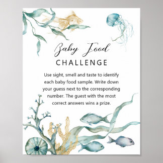 Waterverf Jellyfish Baby Food Challenge Sign Poster