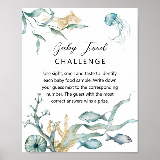 Waterverf Jellyfish Baby Food Challenge Sign Poster (Voorkant)