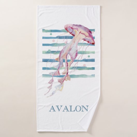 Waterverf JELLYFISH Beach Coastal AVALON Badhanddoek (Badhanddoek)