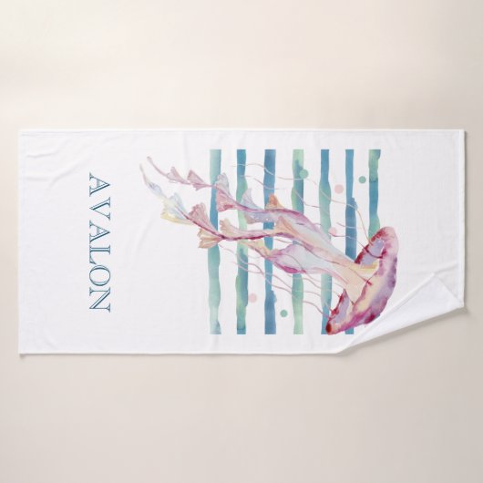 Waterverf JELLYFISH Beach Coastal AVALON Badhanddoek (Badhanddoek)