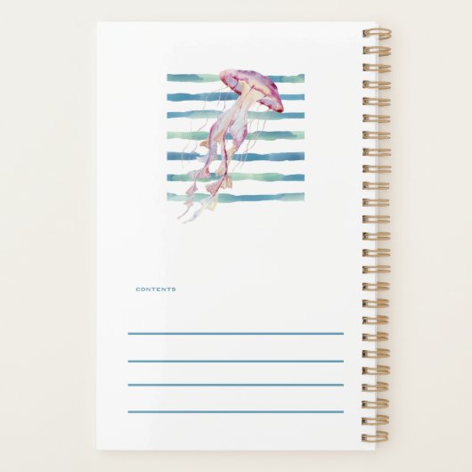 Waterverf JELLYFISH Beach Coastal beschikbaar voor Planner (Achterkant)
