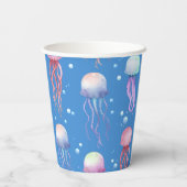 Waterverf Jellyfish Onder het Zee Verjaardag Papieren Bekers (Achterkant)