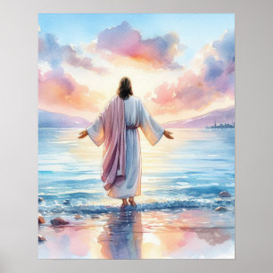 Waterverf Jesus Art Poster