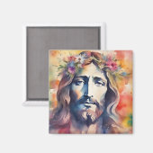 Waterverf Jesus Magneet (Voorkant / Achterkant)