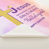 Waterverf JESUS RANSOMED ME Christelijk Pasen Sherpa Deken (3/4)