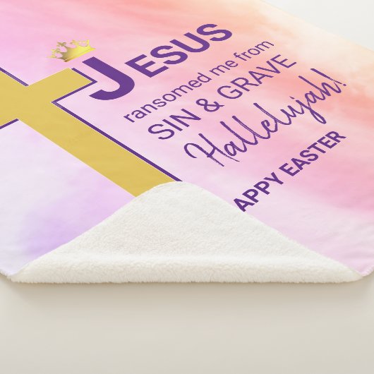 Waterverf JESUS RANSOMED ME Christelijk Pasen Sherpa Deken (3/4)