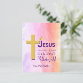 Waterverf JESUS RANSOMED ME Happy Pasen Briefkaart (Staand voorkant)