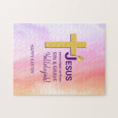 Waterverf JESUS RANSOMED US Christelijk Pasen Legpuzzel (Horizontaal)