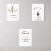 waterverf Jezus heeft opgestaan set van 3 poster (Voorkant)