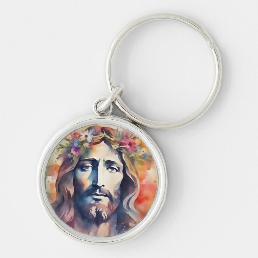 Waterverf Jezus Sleutelhanger (Voorkant)