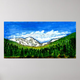 Waterverf jGibney Breckenridge CO 1999art 78x40 Poster