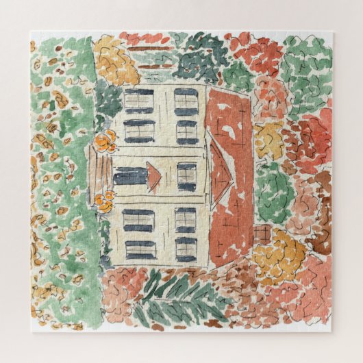 Waterverf Jigzaag Puzzle in New England Legpuzzel (Horizontaal)