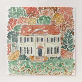 Waterverf Jigzaag Puzzle in New England Legpuzzel