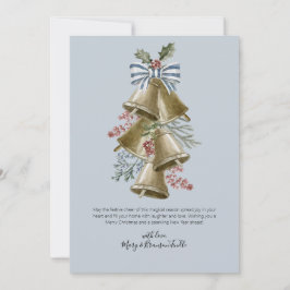 Waterverf Jingle Bells Swag met Bow & Holly Feestdagenkaart