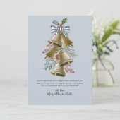 Waterverf Jingle Bells Swag met Bow & Holly Feestdagenkaart (Staand voorkant)