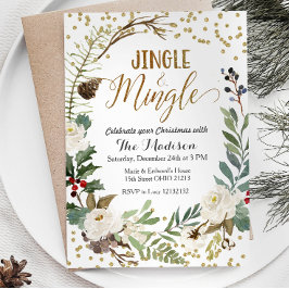 Waterverf Jingle en Mingle Christmas Party Kaart