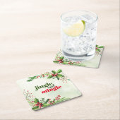 Waterverf Jingle en Mingle Kerstfeestdag Kartonnen Onderzetters (Insitu)