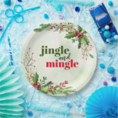Waterverf Jingle en Mingle Kerstfeestdag Papieren Bordje (Feest)