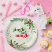 Waterverf Jingle en Mingle Kerstfeestdag Papieren Bordje (Feest)