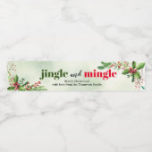 Waterverf Jingle en Mingle Kerstfeestdag Waterfles Etiket (Enkel label)