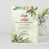 Waterverf Jingle en Mingle Kerstparty Kaart (Staand voorkant)