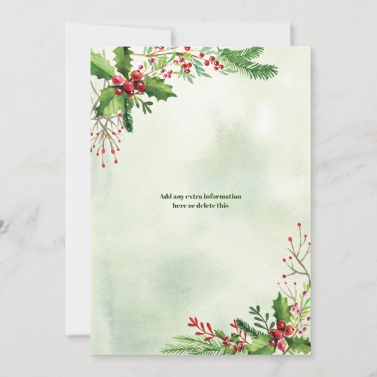 Waterverf Jingle en Mingle Kerstparty Kaart (Achterkant)