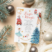 Waterverf Jingle Mingle Kerstvakantie feestje Kaart