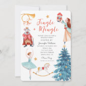 Waterverf Jingle Mingle Kerstvakantie feestje Kaart (Voorkant)