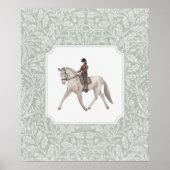 Waterverf joceky op een paard,  kinderkamer poster (Voorkant)