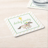 Waterverf Jockey Derby Party Paardenrace Goud Kartonnen Onderzetters (Schuin)