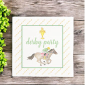 Waterverf Jockey Derby Party Paardenrace Goud Servet