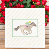 Waterverf Jockey Derby Party Paardenrace Goud Servet