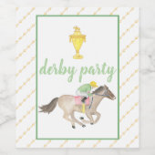 Waterverf Jockey Derby Party Paardenrace Goud Wijn Etiket (Enkel label)