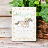 Waterverf Jockey Derby Party Paardenrace Kaart
