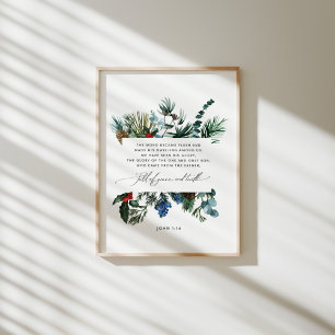 Waterverf Johannes 1:14 Kerst poster