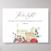 Waterverf Johannes 1:9 Kerst Bijbelvers Poster (Voorkant)