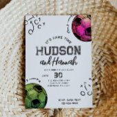 Waterverf Joint Soccer Verjaardagsuitnodiging Kaart