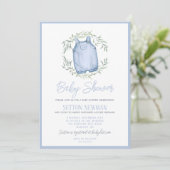 Waterverf Jongen Baby shower Uitnodiging (Staand voorkant)