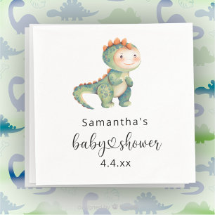 Waterverf jongen dinosaurus baby shower servet