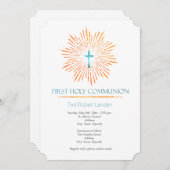 Waterverf | Jongen Eerste Communie Uitnodigingen (Voorkant / Achterkant)