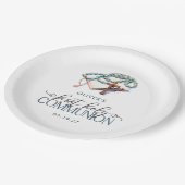 Waterverf Jongen Eerste Heilige Communie Papieren Bordje (Gekanteld)