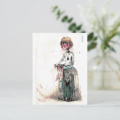  Waterverf jongen en kooi Briefkaart (Staand voorkant)